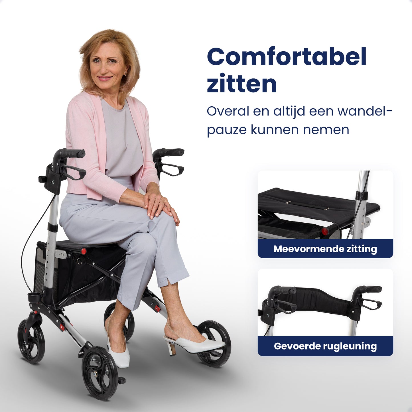 Lichtgewicht rollator + wandelstok