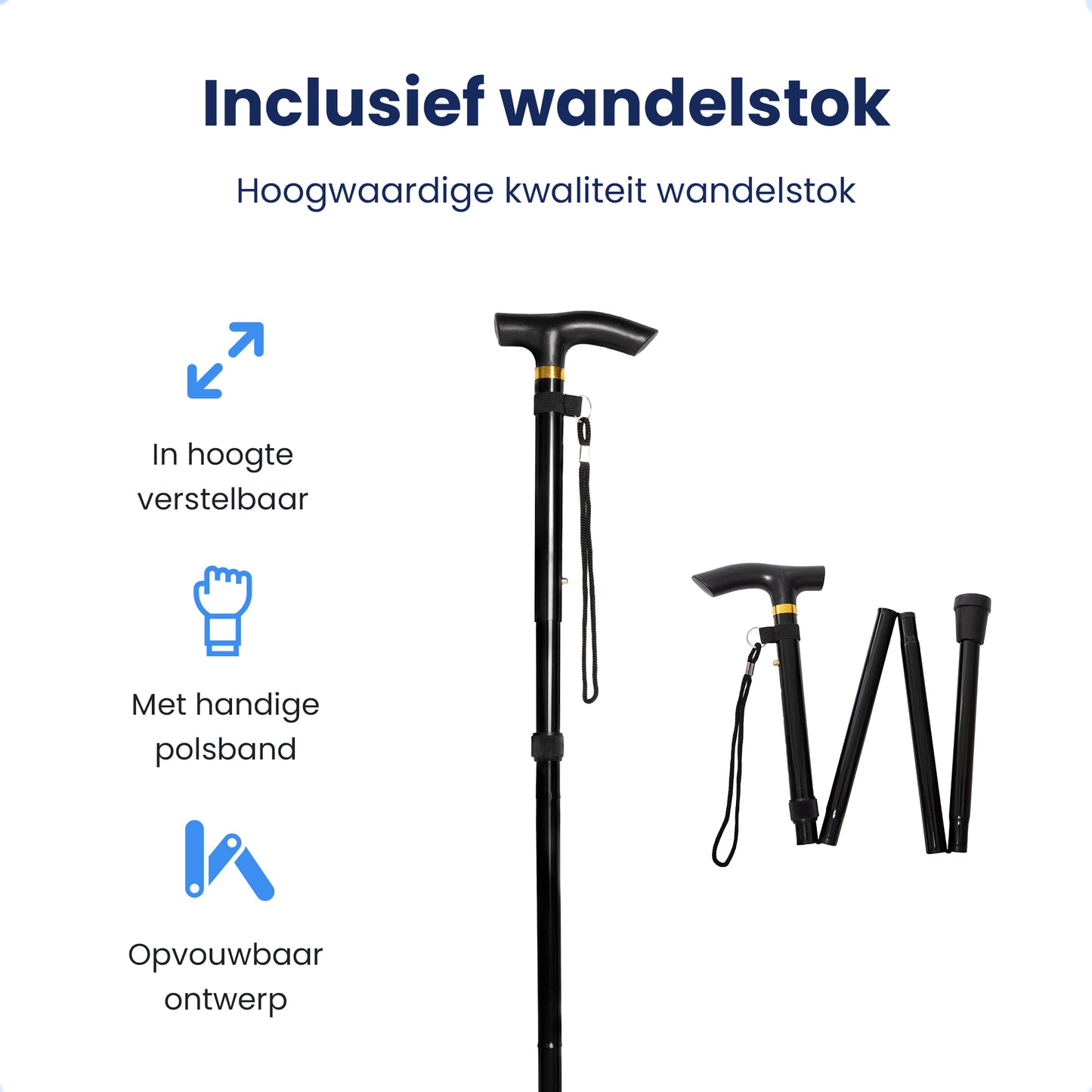 Lichtgewicht rollator + wandelstok